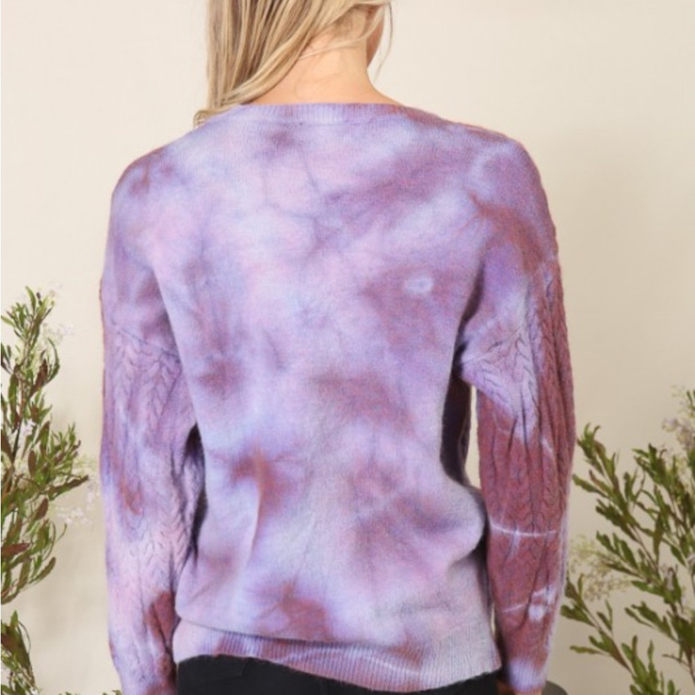 Lumiere Purple Tie Dye Women's Sweater - Picture 3 of 7